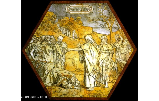 031 Tarsia pavimentale dell'Esagono centrale - Elia predice la morte di Acab