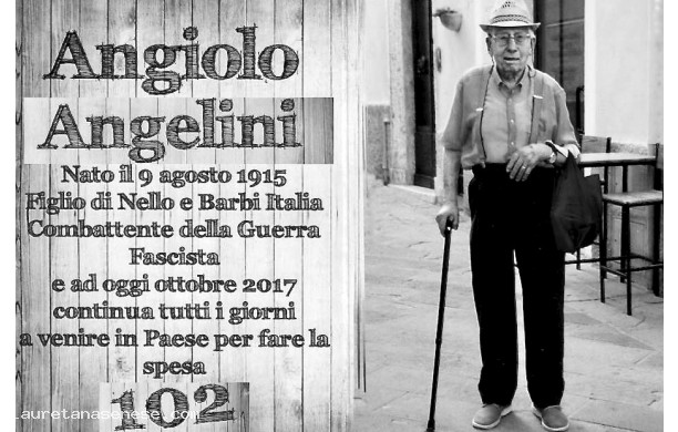 2017, Martedì 10 Ottobre - L'Angelini di 102 anni che fa tranquillamente la spesa