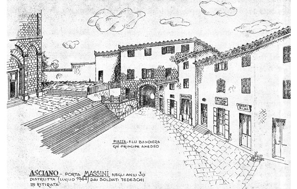 1984 - Disegno ricostruttivo piazza della Basilica negli anni '30