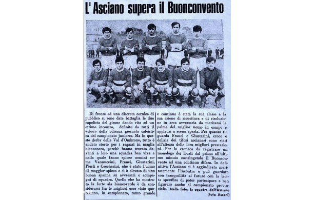 1968 - Ritaglio di giornale: L'Asciano supera il Buonconvento