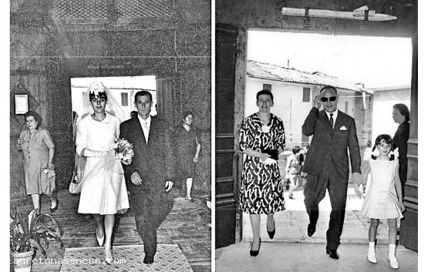 1965, Domenica 11 Luglio - La sposa Carla all'ingresso in chiesa con i genitori