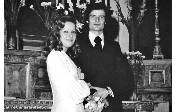 1975, Domenica 19 Ottobre - Spartaco e Silvana sposi a Monte Oliveto Maggiore
