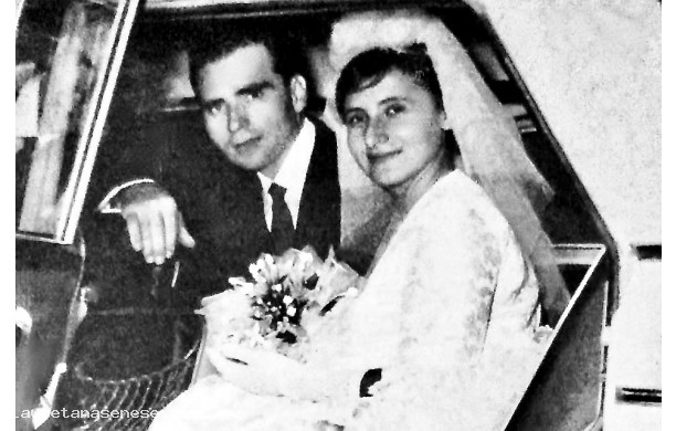 1964, Sabato 10 ottobre  - Gli sposi di Sant'Agostino all'uscita dalla Collegiata