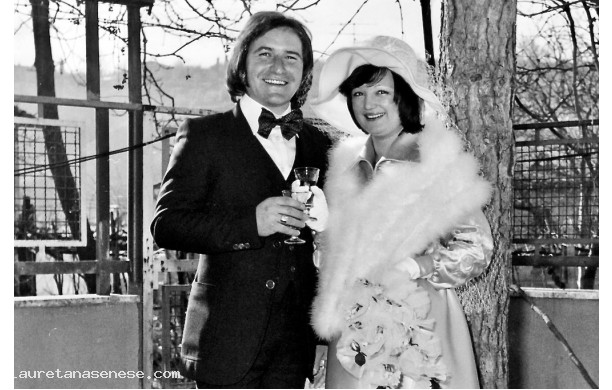 1975, Sabato 11 Gennaio - Claudio e Mirellina, sposi