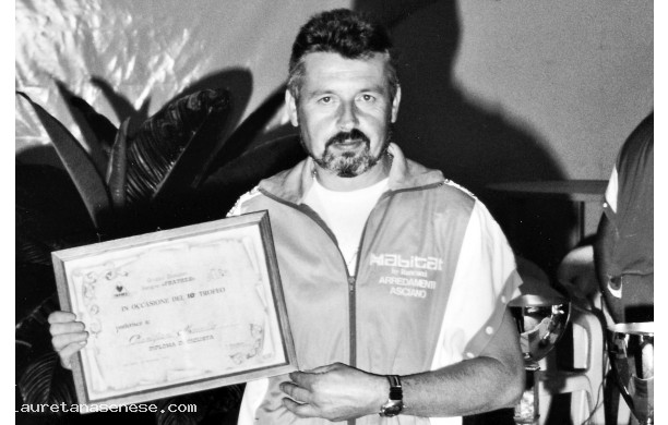 1991, Sabato 28 Settembre - 10° Torneo Donatori: Attestato al Pianigiani