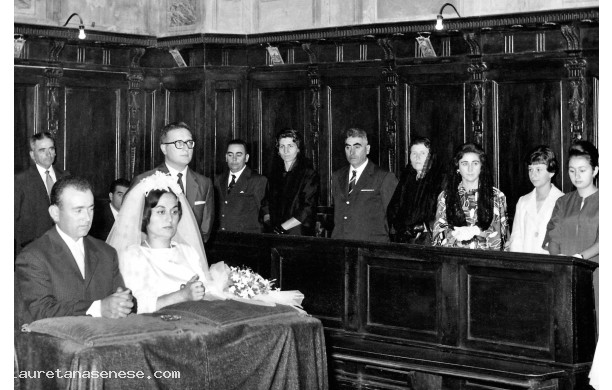 1963, Luned 26 Agosto - Gli sposi in chiesa a Monte Oliveto