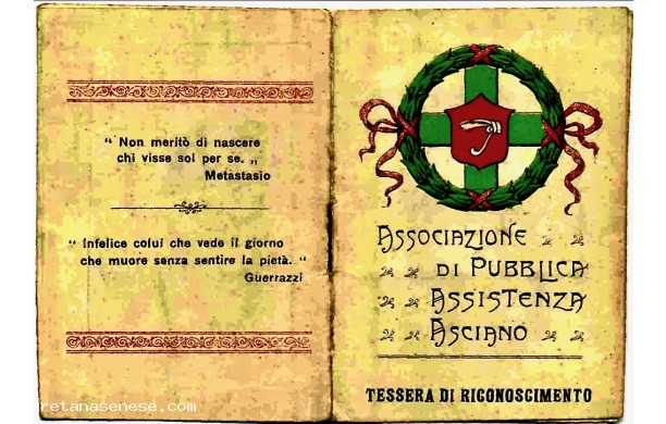 1927, 19 Febbraio - Tessera di Pubblica Assistenza