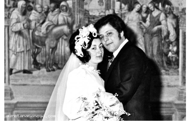 1974, 27 Aprile - Letizia e Rino si sposano a Monte Oliveto Maggiore